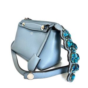 Fendi By The Way Crossbody Leather Bag with Rhinestones